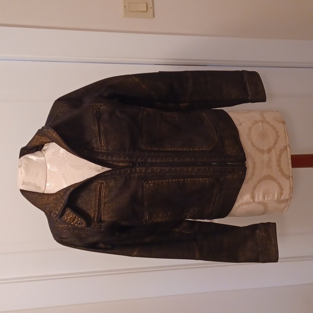 Ralph Lauren Metallic Glaze Black Denim Jacket